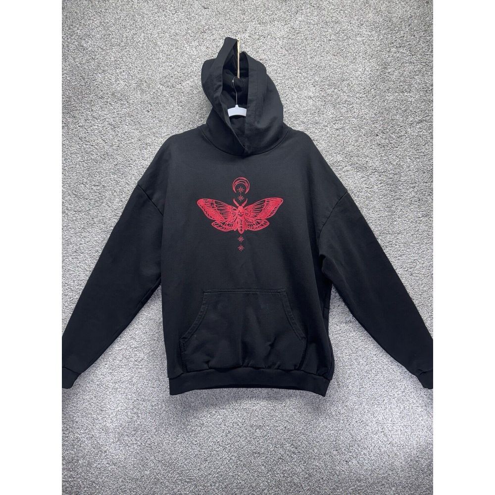 MBM Crescent Moth Hoodie Marcos Alvarado‎ Black Size Medium Heavyweight Quality